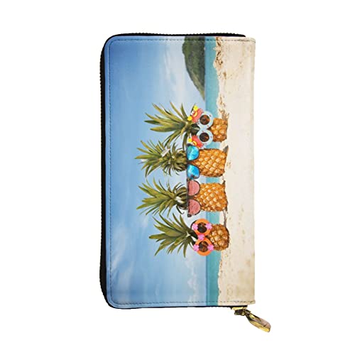 OGNOT Afrikanische Wildtiere Elefant große Kapazität Leder Clutch Geldbörse Damen Kartenhalter Herren Frauen Leder Clutch Geldbörse, Ocean Beach Ananas, Einheitsgröße, Classic von OGNOT