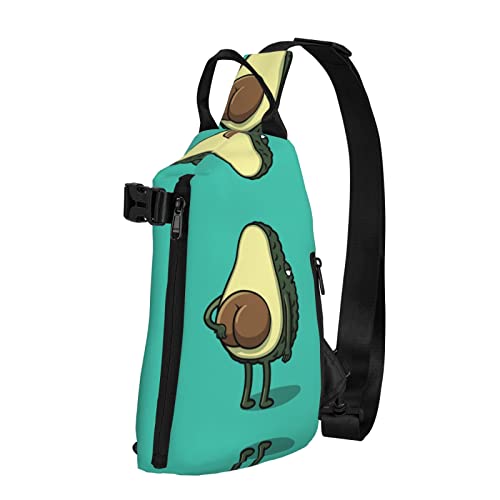 OGNOT Avocado Butt Sling Crossbody Rucksack Schultertasche Schultertasche für Männer und Frauen, für Outdoor Walking Reisen, Schwarz, Einheitsgröße von OGNOT