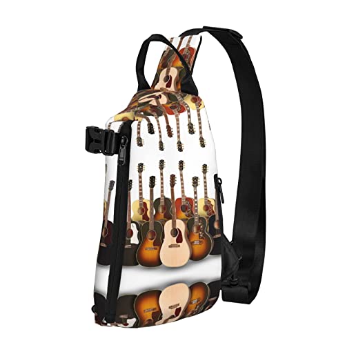 OGNOT Gitarre bedruckt Sling Crossbody Rucksack Schultertasche Sling Bag für Herren Damen, für Outdoor Walking Reisen, Schwarz, Einheitsgröße von OGNOT