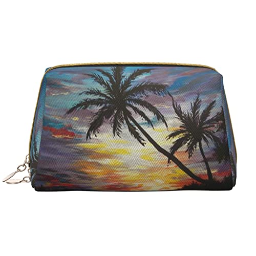 OGNOT Gitarren-Kulturbeutel, Reise-Organizer für Männer und Frauen, leichte Leder-Make-up-Tasche, große Kosmetiktasche, Tropical Sunset, Einheitsgröße von OGNOT