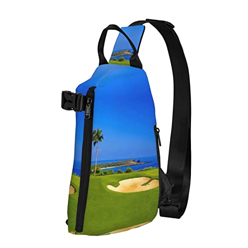 OGNOT Golfplatz-bedruckte Schultertasche, Umhängetasche, Schultertasche, für Herren und Damen, für Outdoor, Wandern, Reisen, Schwarz, Einheitsgröße von OGNOT