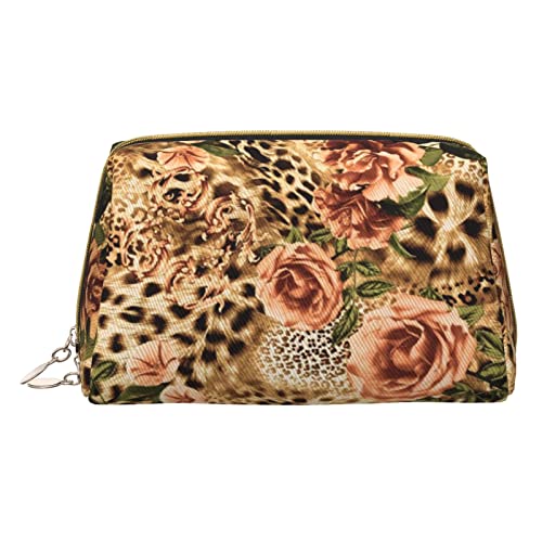 OGNOT Kulturbeutel für Herren und Damen, leichte Leder-Make-up-Tasche für Männer und Frauen, kleine Kosmetiktasche, Gestreifter Leopard, Einheitsgröße von OGNOT