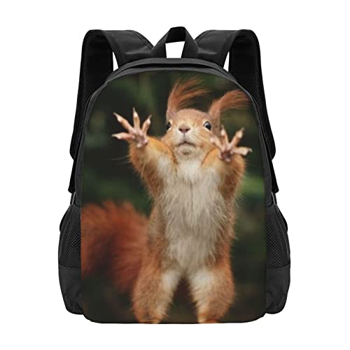 OGNOT Lustiger Eichhörnchen-Rucksack, Laptop-Rucksack, Schul-Computer-Tasche, Geschenke für Männer und Frauen, Reiserucksack für die Schule, Schwarz , One size von OGNOT
