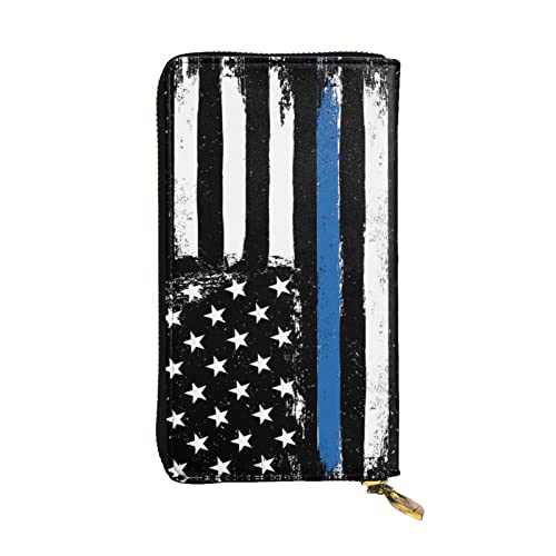 OGNOT Niedliche Schnecke große Kapazität Leder Clutch Geldbörse Damen Kartenhalter Herren Damen Leder Clutch Geldbörse, Retro Blue Thin Line USA Flagge, Einheitsgröße, Classic von OGNOT