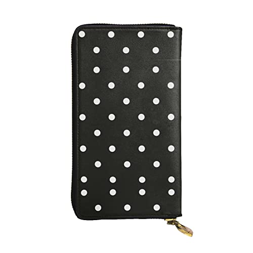 OGNOT Niedliche Weasel große Kapazität Leder Clutch Geldbörse Damen Kartenhalter Herren Damen Leder Clutch Geldbörse, Scwharz und Weiß gepunktet, Einheitsgröße, Classic von OGNOT