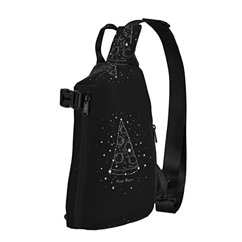 OGNOT Pizza-Sternbild-Bedruckter Sling Crossbody Rucksack Schultertasche Sling Bag für Männer Frauen Outdoor Walking Reisen, Schwarz, Einheitsgröße von OGNOT