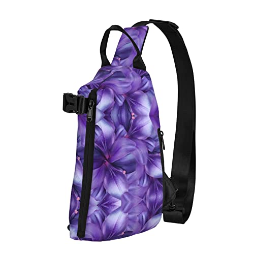 OGNOT Schultertasche für Herren und Damen, mit Lilien-Motiv, bedruckt, Violett, Schwarz, Einheitsgröße von OGNOT