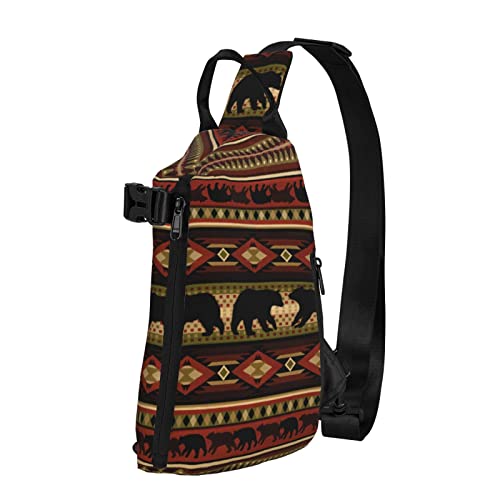 OGNOT Schultertasche mit Bärenmotiv, bedruckt, für Damen und Herren, für Outdoor, Wandern, Reisen, Schwarz, Einheitsgröße von OGNOT