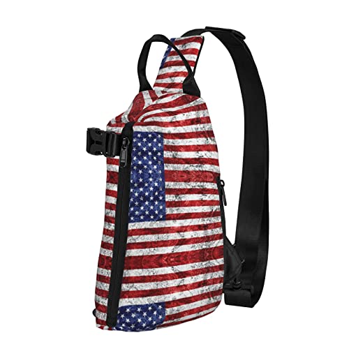 OGNOT Umhängetasche mit amerikanischer Flagge, Unabhängigkeit, 4. Juli, bedruckt, Schultertasche, Schultertasche für Herren und Damen, für Outdoor, Walking, Reisen, Schwarz, Einheitsgröße von OGNOT