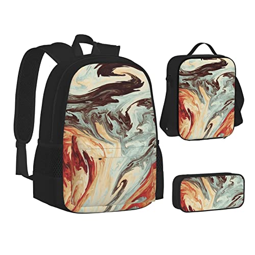 OGNOT Weißer Strand, tropisches Meer, Schulrucksack, Teenager, Mädchen, Jungen, Schultaschen, Büchertasche mit Lunch-Tasche, Federmäppchen, Reisetagesrucksack-Sets, Braun, Einheitsgröße, Rucksack, Reisen von OGNOT