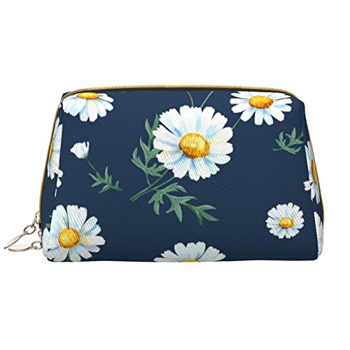 Patriotische 4. Juli Kulturtasche mit amerikanischer Flagge, Reise-Organizer für Männer und Frauen, leichte Leder-Make-up-Tasche, große Kosmetiktasche, Daisy, Einheitsgröße von OGNOT