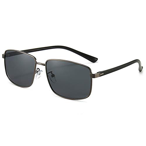 OGOBVCK Rechteckige Rahmen polarisierte übergroße sonnenbrille herren mit UV400 Schutz Ultraleichte Metallrahmen Brillengläser Fahrerbrille Sportsonnenbrille (Grey) von OGOBVCK