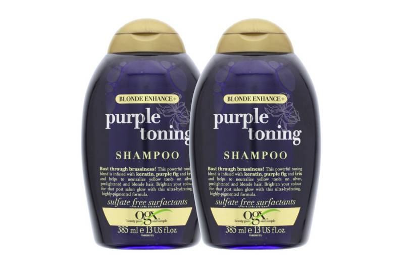 OGX Haarshampoo 2 x OGX Purple Toning Shampoo Anti Gelbstich Feuchtigkeitsspendend Sil von OGX