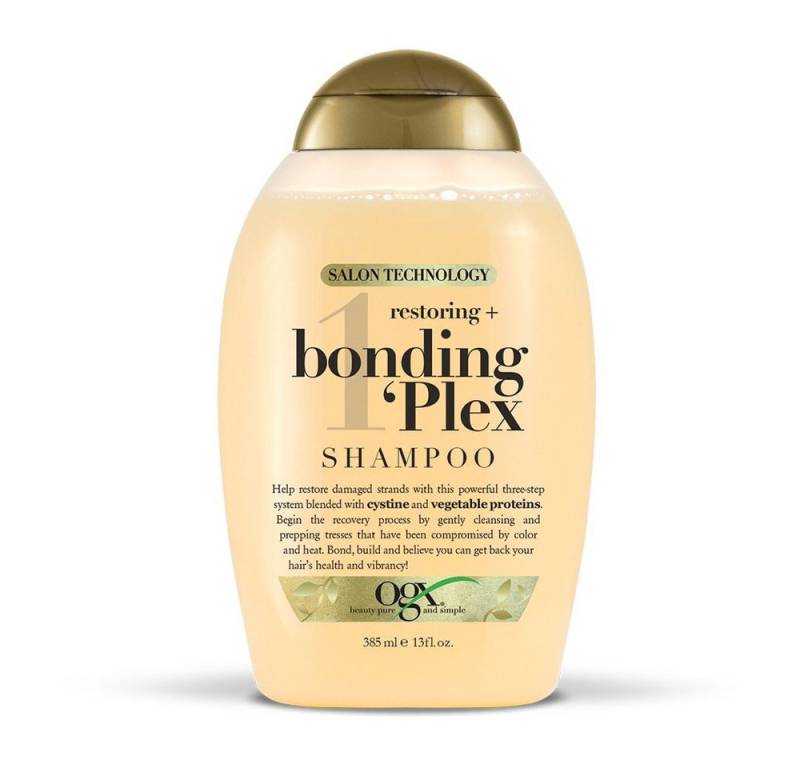 OGX Haarshampoo Restoring + Bonding Plex Shampoo Reparatur Haarshampoo 385ml, 1-tlg. von OGX