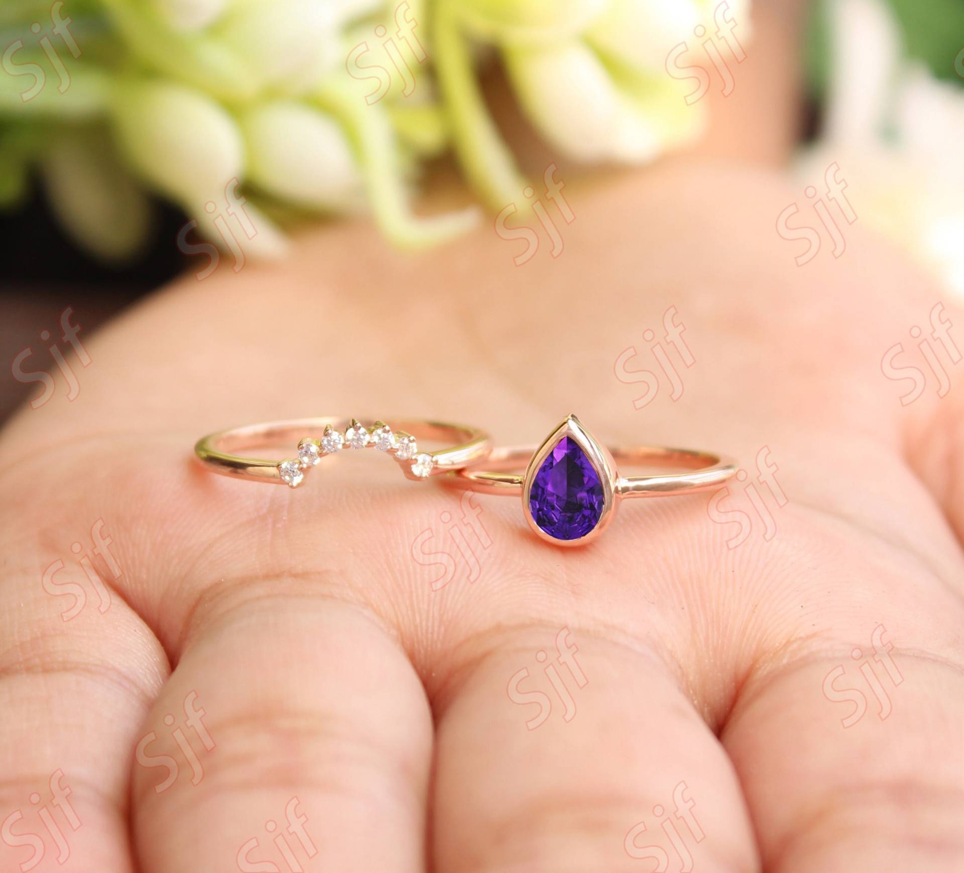 1.30 Ct Aaa Amethyst Solitär Ring Verlobungsringe Set Geschenk Für Frau Ring Vorschlag von OGofJewelry