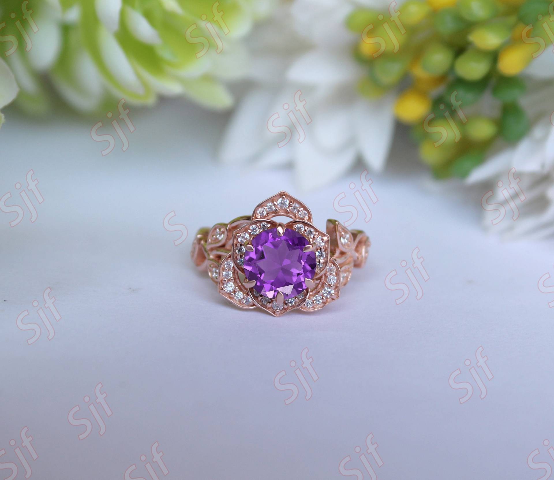 2.20 Ct Aaa Amethyst Solitär Ring Verlobungsring Geschenk Für Frau Vorschlag von OGofJewelry