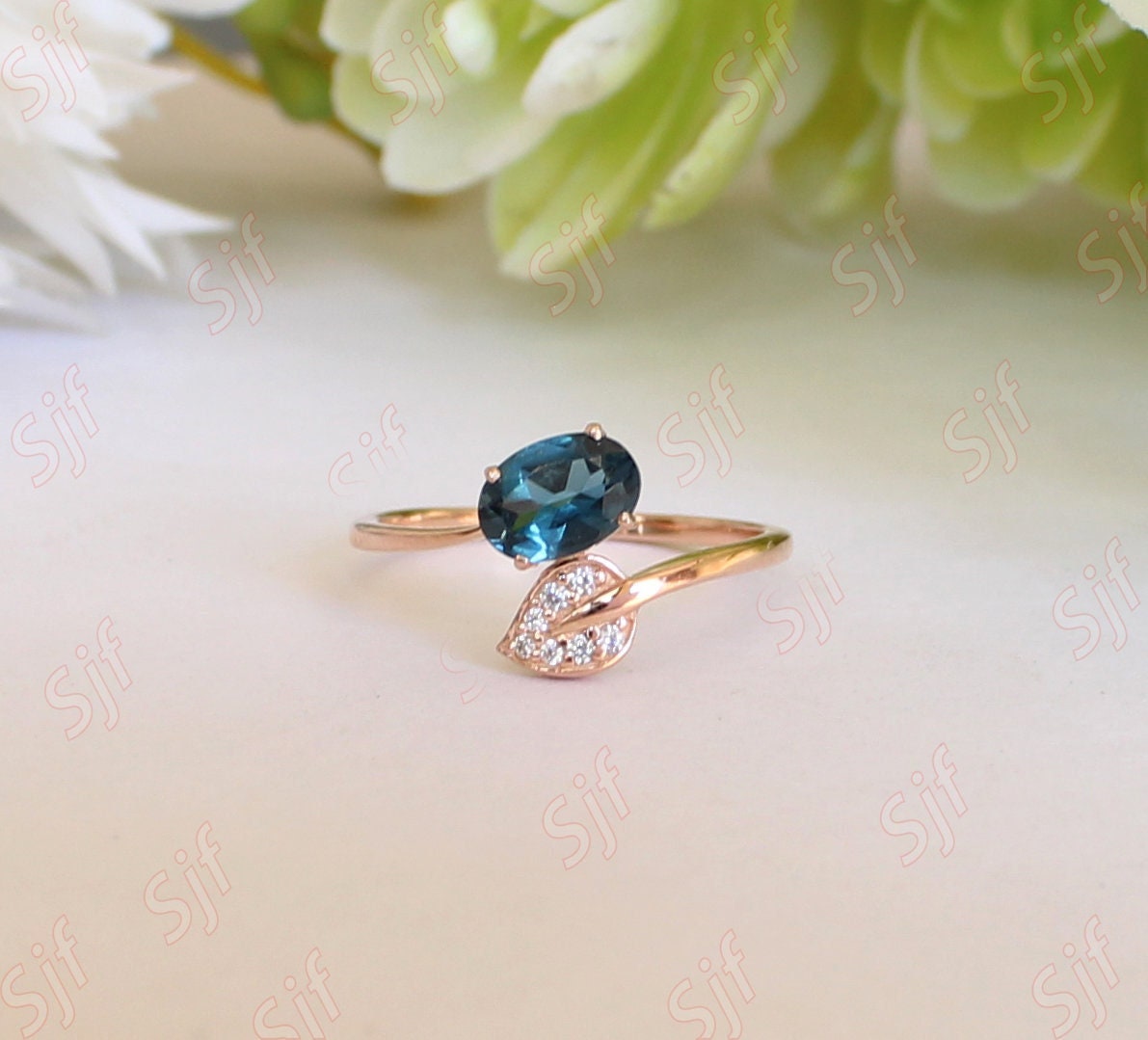 2.50Ct Aaa London Blue Topaz Solitär Ring Verlobungsring Geschenk Für Frau Vorschlag Ovale Zierliche Ringe von OGofJewelry