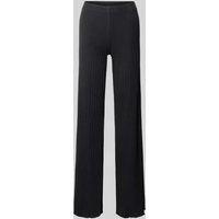 OH APRIL Flared Stoffhose mit Strukturmuster Modell 'Lyle' in Black, Größe S von OH APRIL