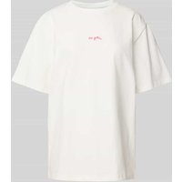 OH APRIL Oversized T-Shirt mit Label-Print in Offwhite, Größe L von OH APRIL