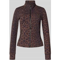 OH APRIL Trainingsjacke mit Stehkragen Modell 'Aspen' in Mittelbraun Mel, Größe XL von OH APRIL