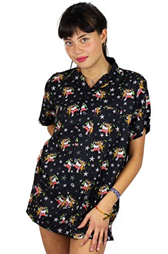 OH Hawaiihemd Hawaiibluse Weihnachten, Drunken Santa, Schwarz 4XL OH Hawaiihemd Hawaiibluse Weihnachten, Drunken Santa, Schwarz 4XL von OH
