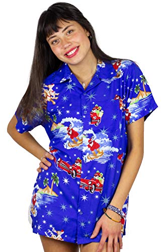 OH Hawaiihemd Hawaiibluse Weihnachten, Surf Santa, blau, XXL OH Hawaiihemd Hawaiibluse Weihnachten, Surf Santa, blau, XXL von OH
