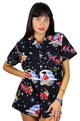 OH Hawaiihemd Hawaiibluse Weihnachten, Surf Santa, schwarz, XL OH Hawaiihemd Hawaiibluse Weihnachten, Surf Santa, schwarz, XL von OH