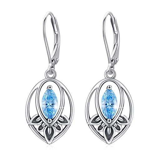 Lotus Ohrringe 925 Sterling Silber Lotusblüte Ohrringe Oxidation Lotusblume Schmuck Wikinger Ohrringe für Frauen Damen Mädchen von OHAYOO