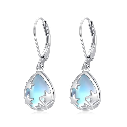 OHAYOO Mondstein Ohrringe Kinder 925 Sterling Silber Seestern Drop Ohrringe Für Damen Seestern Tiere Schmuck Geschenke Für Frauen Mädchen von OHAYOO