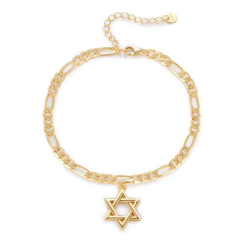 OHAYOO Davidstern Armband Damen 14K Gold Plated 925 Sterling Silber Vergoldet Liebeskind Goldenes Schmuck für Frauen Mädchen Tochter Mutter von OHAYOO