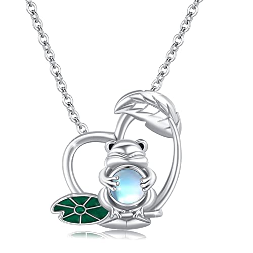 OHAYOO Frosch Halskette Silber 925 Tier Frosch Kette Frosch Anhänger Halskette Tier Schmuck Geschenke für Damen Mädchen von OHAYOO