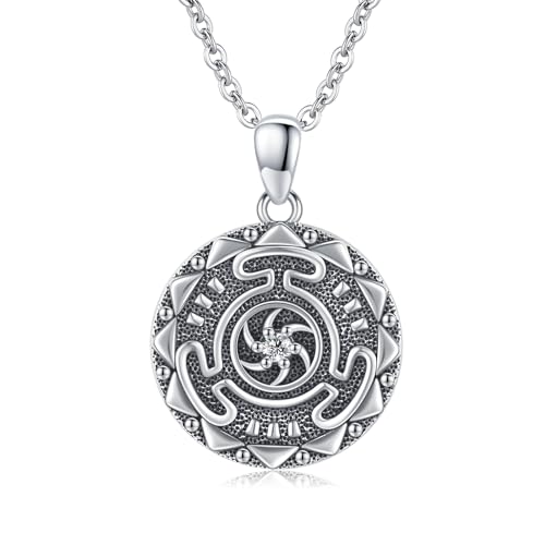 OHAYOO Hekate Halskette 925 Sterling Silber Triple Moon Goddess Halskette Hekate Anhänger Halskette Hekate Rad Halskette Hekate Amulett Schmuck Geschenke für Männer und Frauen (Hekate #4) von OHAYOO