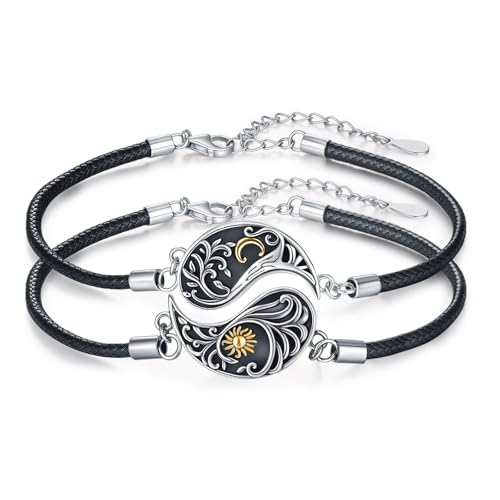 OHAYOO Yin Yang Armband 925 Sterling Silber Lebensbaum Partner Paar Armbänder Yin Yang Schmuck für 2 Paare Damen Herren OHAYOO Yin Yang Armband 925 Sterling Silber Lebensbaum Partner Paar Armbänder Yin Yang Schmuck für 2 Paare Damen Herren von OHAYOO
