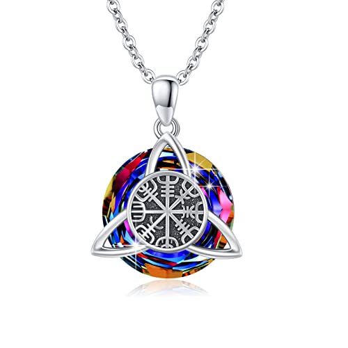 OHAYOO Trinity necklace Celtic knot crystal necklace 925 silver Irish Austrian crystal necklace for women von OHAYOO