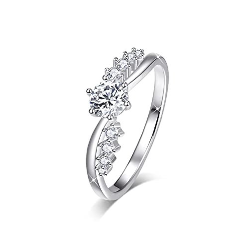 OHAYOO Unendlichkeitszeichen Liebe Ring Silber 925 Unendlichkeitssymbol Ring mit Zirkon Verlobungsring Damen Unendlichkeit Schmuck Liebhaber Geschenk für Damen Mädchen Ehefrau von OHAYOO