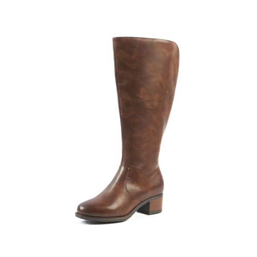 OHC - Modell ACAI - Wadenhohe Stiefel für Frauen mit breiten Füßen 2XL - Doppelte herausnehmbare Sohle, 5,5 cm Absatz - Reißverschluss - Bequemer, eleganter Stil - Fürs Büro oder elegante Ausgehen von OHC