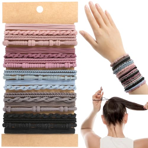 Boho Hair Ties, 20 PCS of 4 Styles Cute Hair Bands for Thick or Thin Hair, No Damage Boho Hair Tie Bracelets, Pink Elastic Hair Accessories for Girls and Women Boho Hair Ties, 20 PCS of 4 Styles Cute Hair Bands for Thick or Thin Hair, No Damage Boho Hair Tie Bracelets, Pink Elastic Hair Accessories for Girls and Women von OHCISP