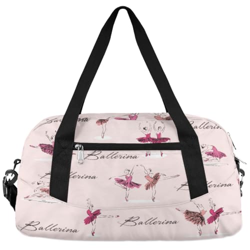 Ballett-Mädchen-Seesack, wasserdicht und reißfest, Sporttasche, klein, verstaubar, für Reisen, Fitnessstudio, personalisierte Reisetasche für Jungen, Mädchen, Frauen, Kindergymnastik-Tasche, Print7 von OHIKUETY