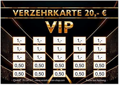 250 Verzehrkarten DIN A7, Gesamtwert 20 Euro, praktische Alternative zu Wertmarken, für Vereine, Gastronomie etc., einfaches bargeldloses Bezahlen 250 Verzehrkarten DIN A7, Gesamtwert 20 Euro, praktische Alternative zu Wertmarken, für Vereine, Gastronomie etc., einfaches bargeldloses Bezahlen von OHM