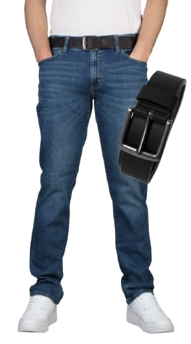 Lee Herren Jeans Straight Fit XM Maddox, W36/L32 inkl. Gürtel von OHN24