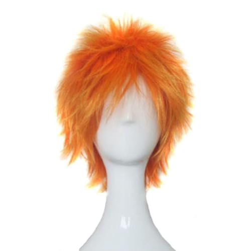 Anime Bleachs Kurosaki ichigo Out Curly Synthetic Hair Anime Cosplay Perücke Synthetische Perücken Mädchen Frauen Männer Perücken von OHORTLNB