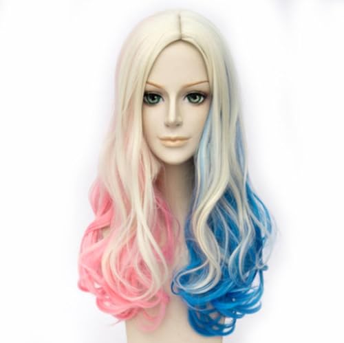 Anime Harleys Quinns Lose Haare Anime Cosplay Perücke Synthetische Perücken Mädchen Frauen Männer Perücken von OHORTLNB