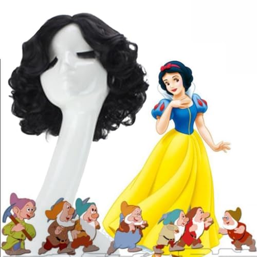 Anime Snows Whites Teil Curly Anime Cosplay Perücke Synthetische Perücken Mädchen Frauen Männer Perücken von OHORTLNB