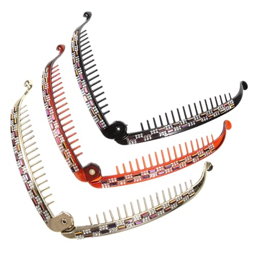 OHPHCALL 9stücke Haarklammern Für Damen Vertikale -muster Haarschmuck Schwarz Kaffee Und Rutschfeste Haarspangen Für Haartypen Für Partys Und Hochzeiten von OHPHCALL