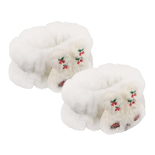 OHPHCALL 1 Paar Armband waschen tragbares Armband Haargummis fürs Handgelenk Wasserabsorptionsband Waschzubehör handgelenkbandage uhrenarmbänder Waschband Frauen waschen Korallenvlies Weiß von OHPHCALL