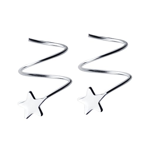 OHPHCALL 1 Paar Silber Ohrringe für Damen Sternenohrringe mit Design Eleganter Schmuck für Alltag Hypoallergen für von OHPHCALL
