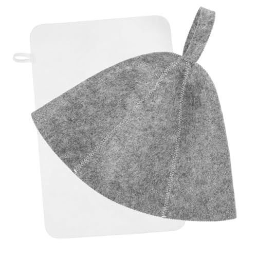 OHPHCALL 1 Set Herren Sauna Hut Bad Pad Badekappe Grau Hut Atmungsaktiv Spa Zubehör von OHPHCALL