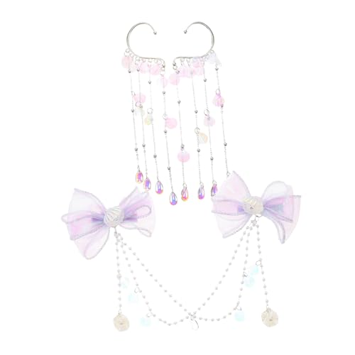 OHPHCALL 1satz Mermaid Haarspangen Und Stirnkette Für Mädchen Süße Meerjungfrau Haaraccessoires Mit Perlen Und Schleifen Für Und Geburtstagsfeiern von OHPHCALL