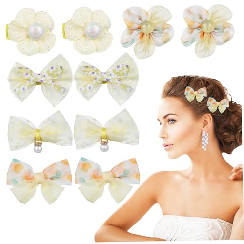 OHPHCALL 10stücke Teiliges Set Haarclips Für Mädchen Mit Blumen Und Schleifendekor Rutschfeste Haarklammern Für Dünnes Und Dickes Haar Stilvolle Haaraccessoires Für Verschiedene von OHPHCALL
