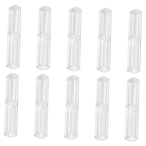OHPHCALL 10 Stück Transparentes Teiliges Quadratisches Stifteetui mit Festem Ring Vielseitige Durchsichtige Stiftebox für Kugelschreiber Bleistifte Geschenkverpackung Praktische von OHPHCALL
